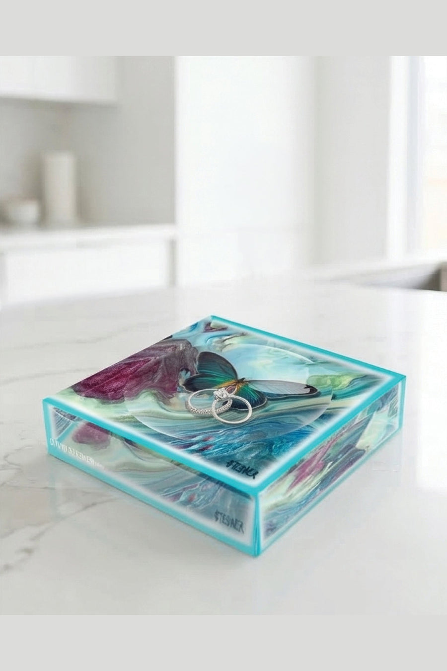 David Stesner Arthouse Wings of the Current Acrylic Trinket Dish – alternate