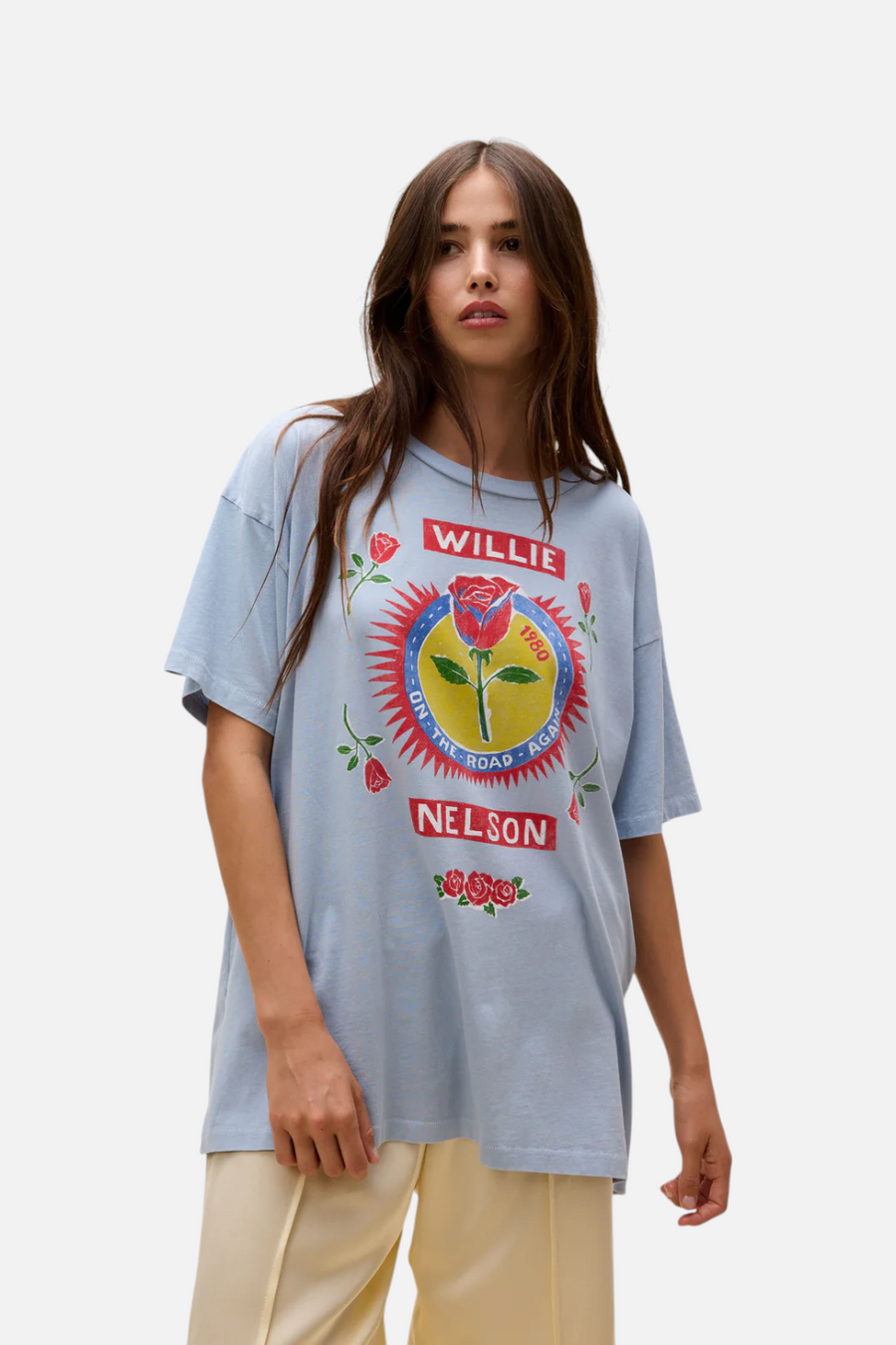 Daycreamer LA Willie Nelson Rose Label in Skyway Blue – front view