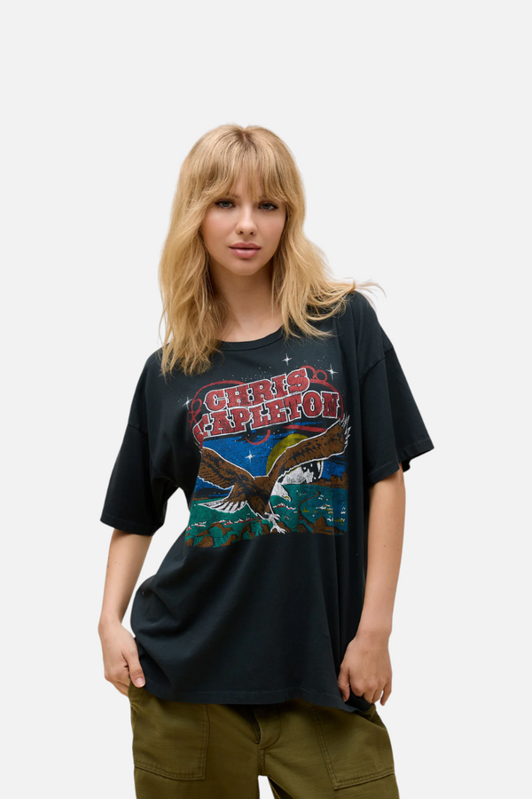 Daydreamer LA Chris Stapleton Wild Eagle Tee in Vintage Black