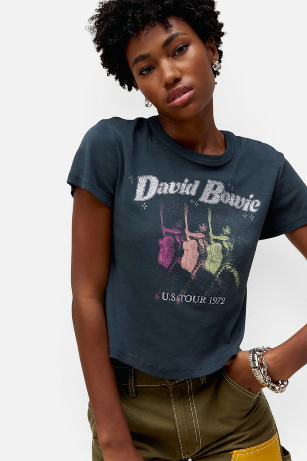 Daydreamer LA David Bowie Us Tour '72 Shrunken Tee in Vintage Black