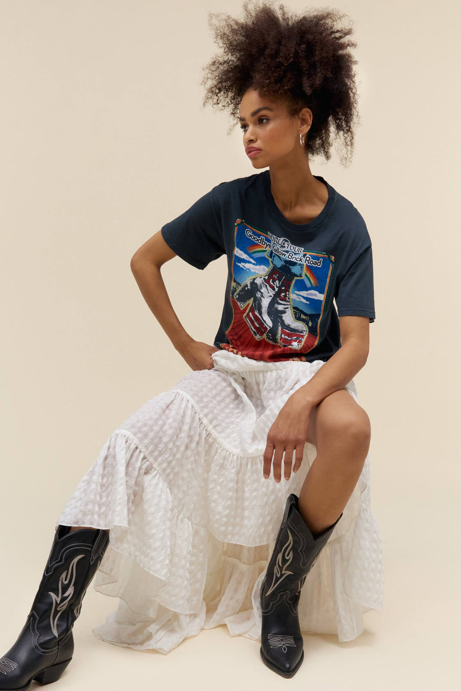 Daydreamer LA Elton John Hollywood Boots Boyfriend Tee – back view