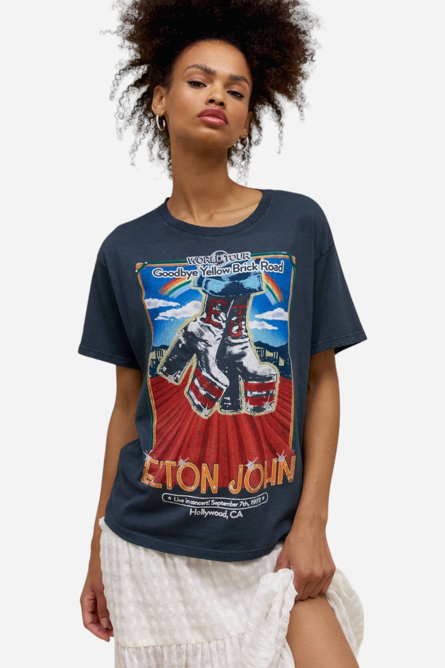 Daydreamer LA Elton John Hollywood Boots Boyfriend Tee – side view