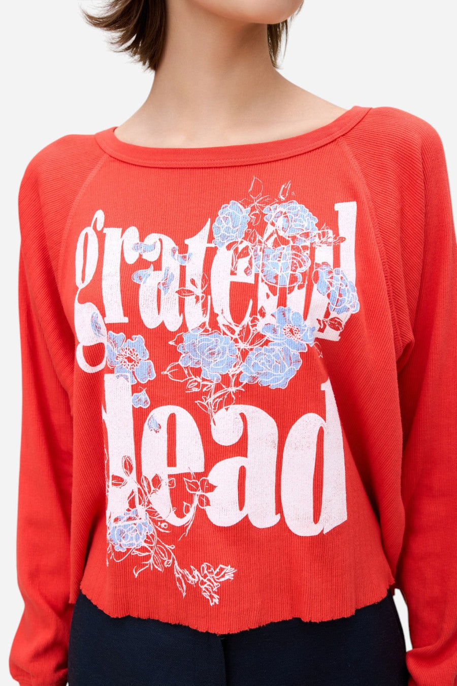 Daydreamer LA Grateful Dead Blooming Flowers Raglan Pointelle Long Sleeve – back view