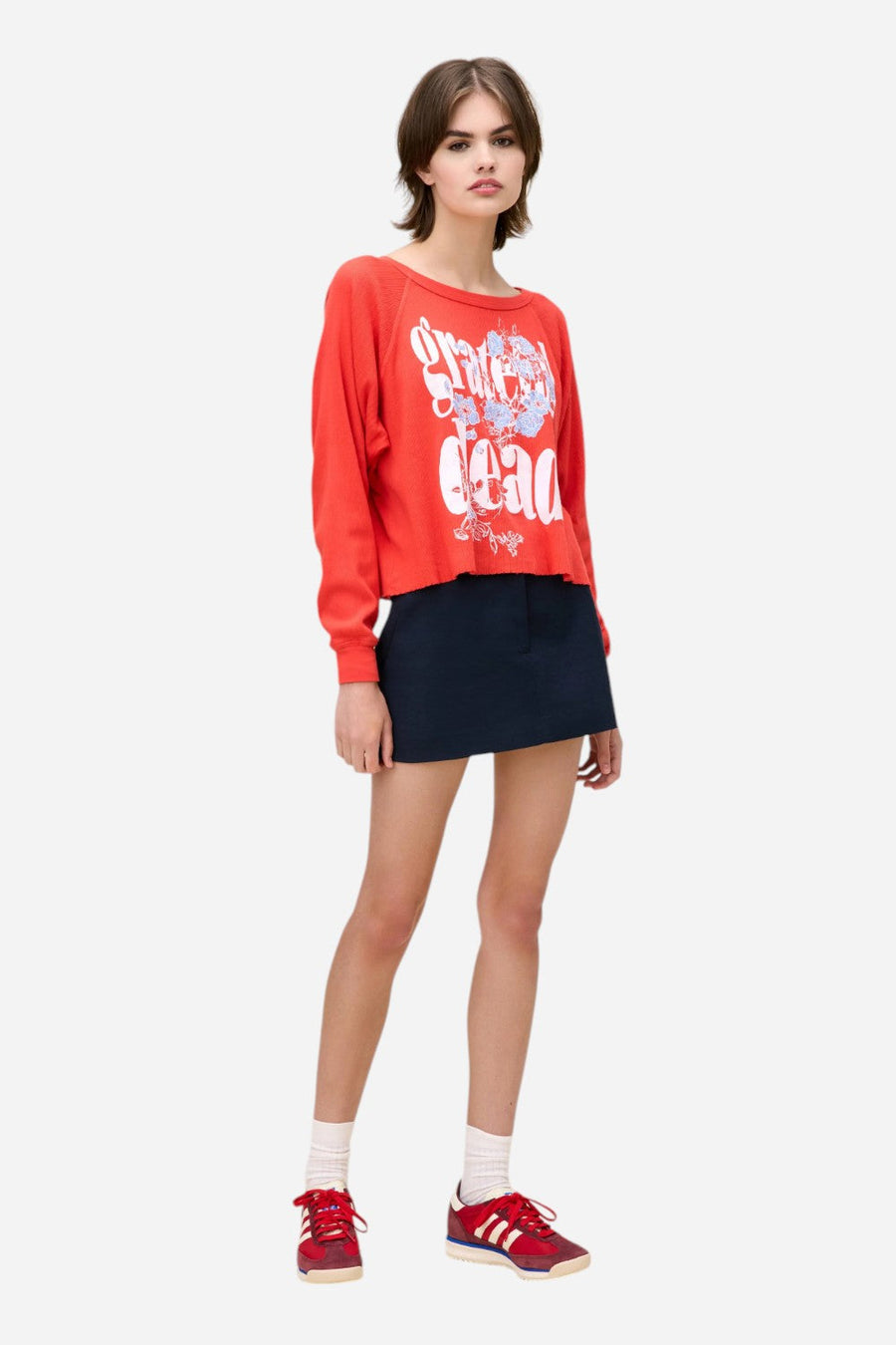 Daydreamer LA Grateful Dead Blooming Flowers Raglan Pointelle Long Sleeve – side view