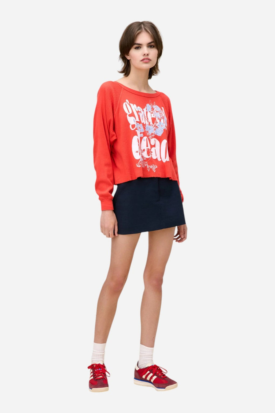 Daydreamer LA Grateful Dead Blooming Flowers Raglan Pointelle Long Sleeve – side view