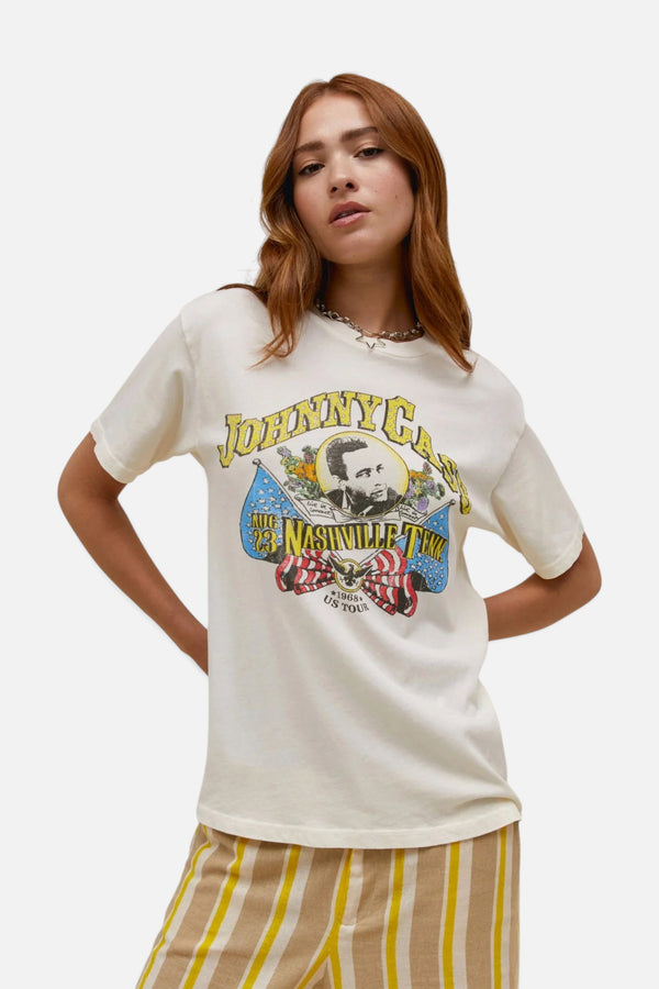 Daydreamer LA Johnny Cash Nashville 1968 Weekend Tee in Stone Vintage
