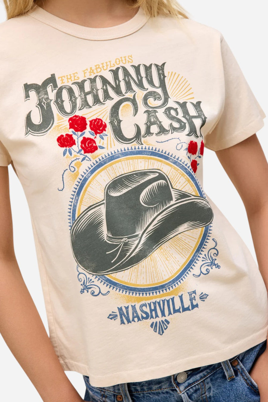 Daydreamer LA Johnny Cash The Fabulous Ringer Tee – back view