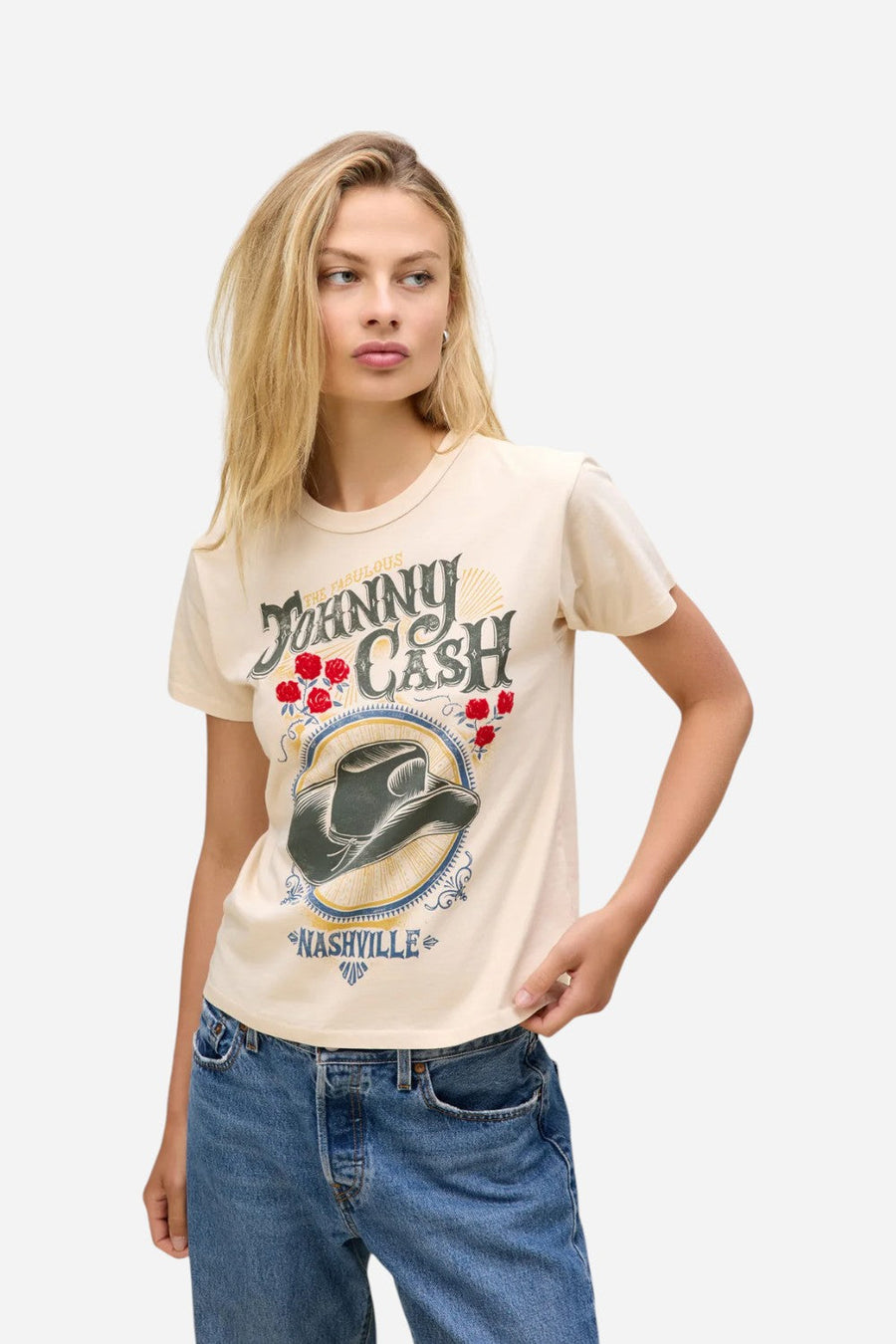 Daydreamer LA Johnny Cash The Fabulous Ringer Tee – front view
