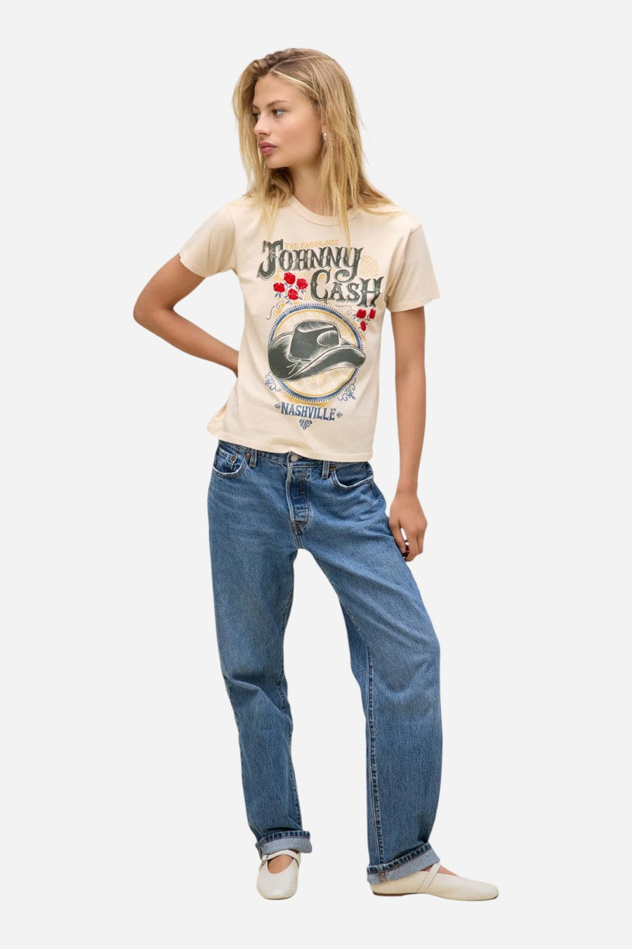 Daydreamer LA Johnny Cash The Fabulous Ringer Tee – side view
