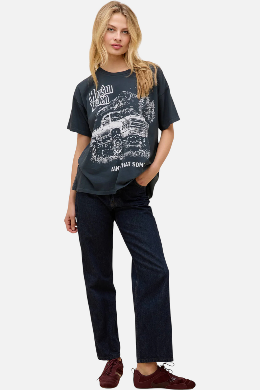 Daydreamer LA Morgan Wallen Ain't That Some Merch Tee in Vintage Black – side view