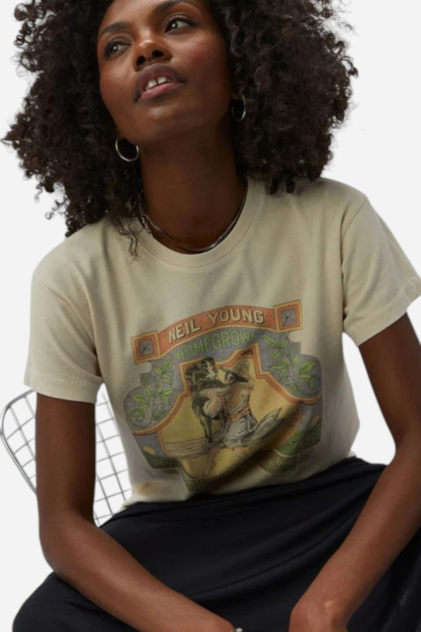 Daydreamer LA Neil Young Home Grown Tour Tee White – side view