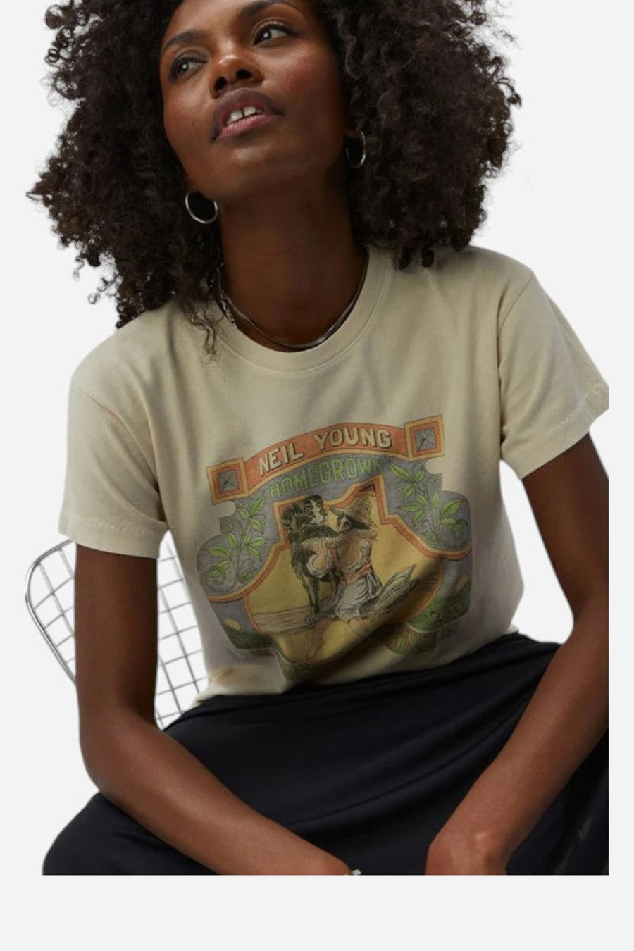 Daydreamer LA Neil Young Home Grown Tour Tee White – side view