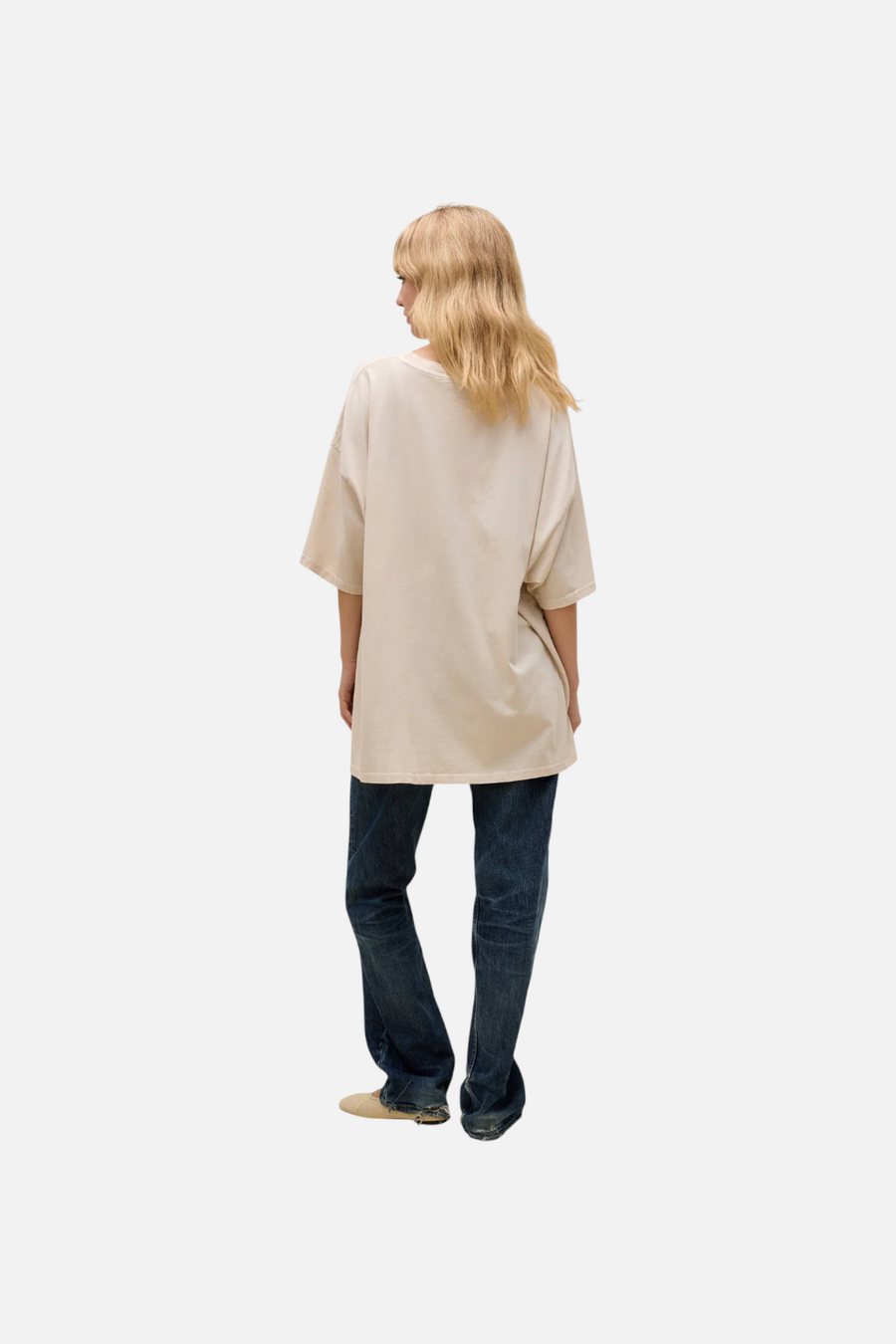 Daydreamer LA Nirvana Angel Stamps OS Tee in Dirty White – side view