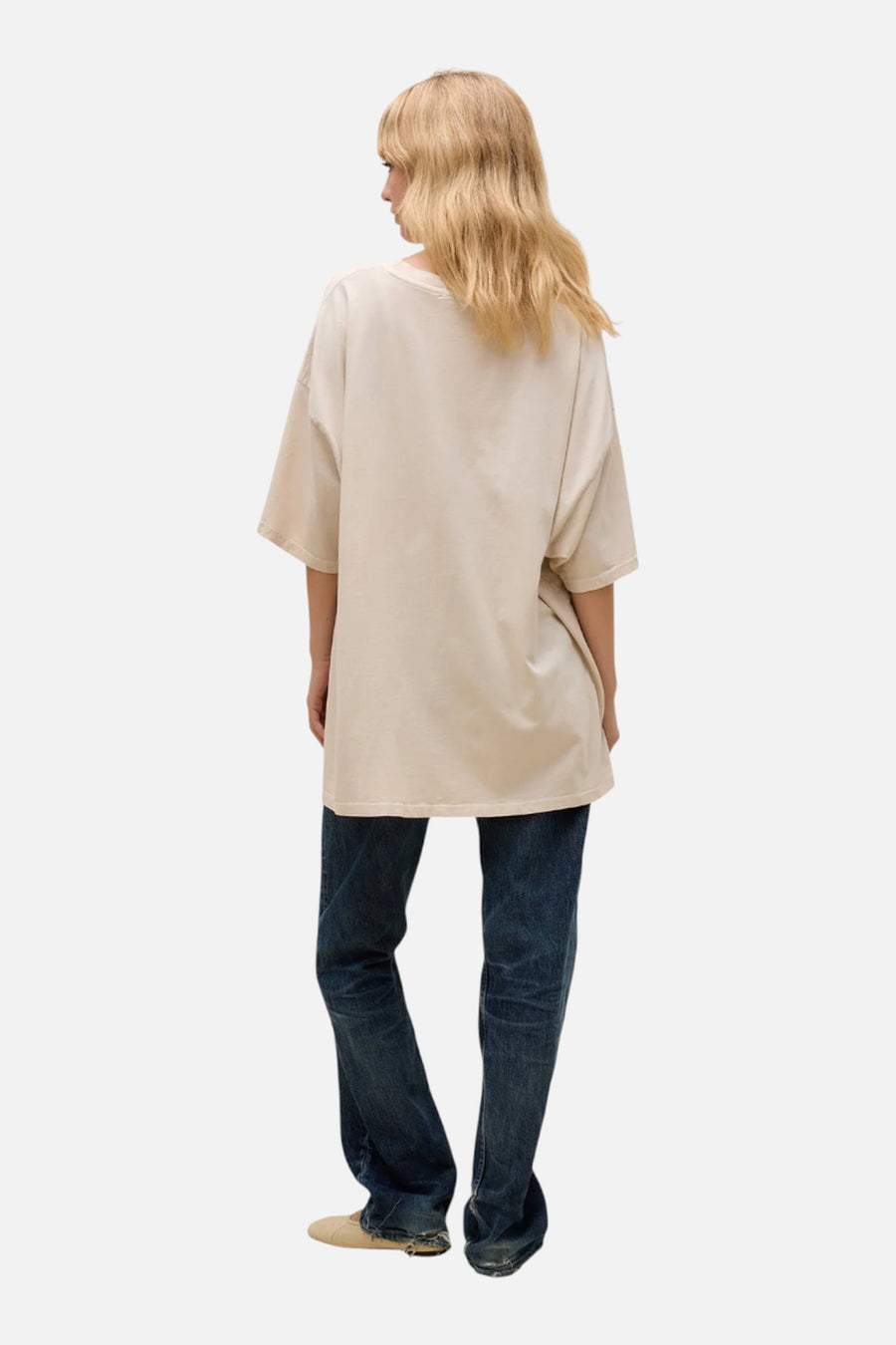 Daydreamer LA Nirvana Angel Stamps OS Tee in Dirty White – side view