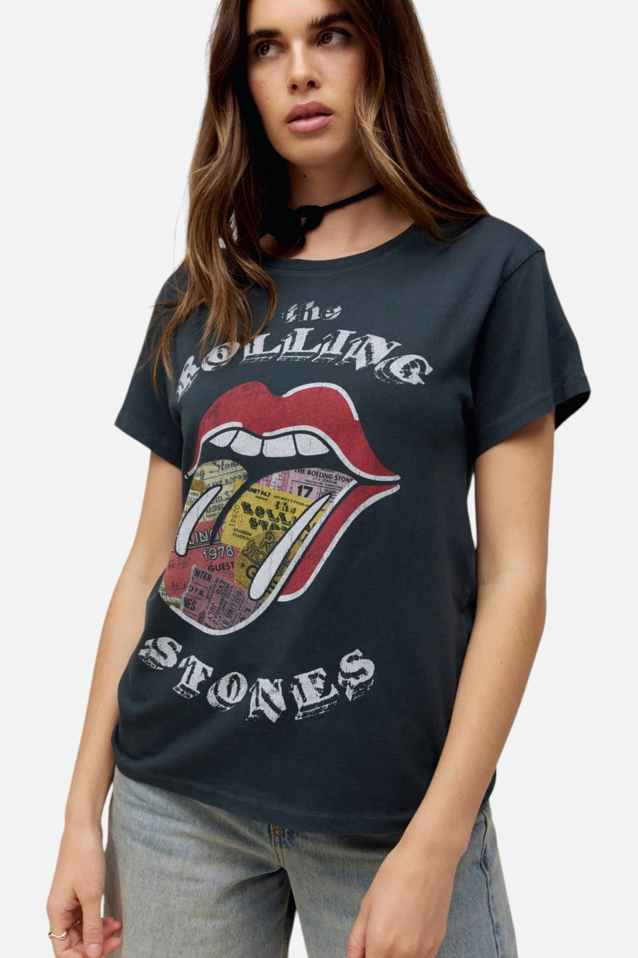 Daydreamer LA Rolling Stones Ticket Fill Tongue Tour Tee – front view
