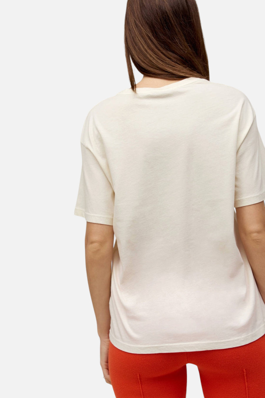 Daydreamer LA Stevie Nicks Metallic Boyfriend Tee in Stone – flat lay