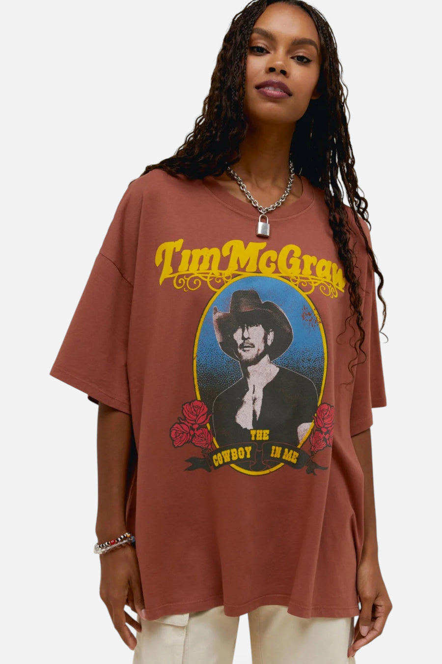 Daydreamer LA Tim Mcgraw Cowboy In Me Oversized Tee – front view