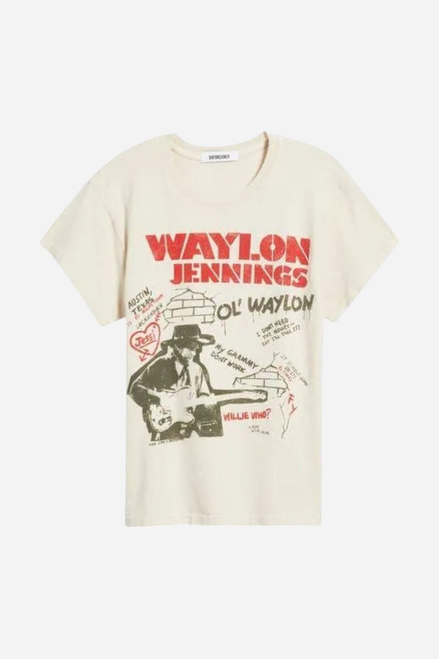 Daydreamer LA Waylon Jennings Ol' Waylon Graphic T-Shirt – detail