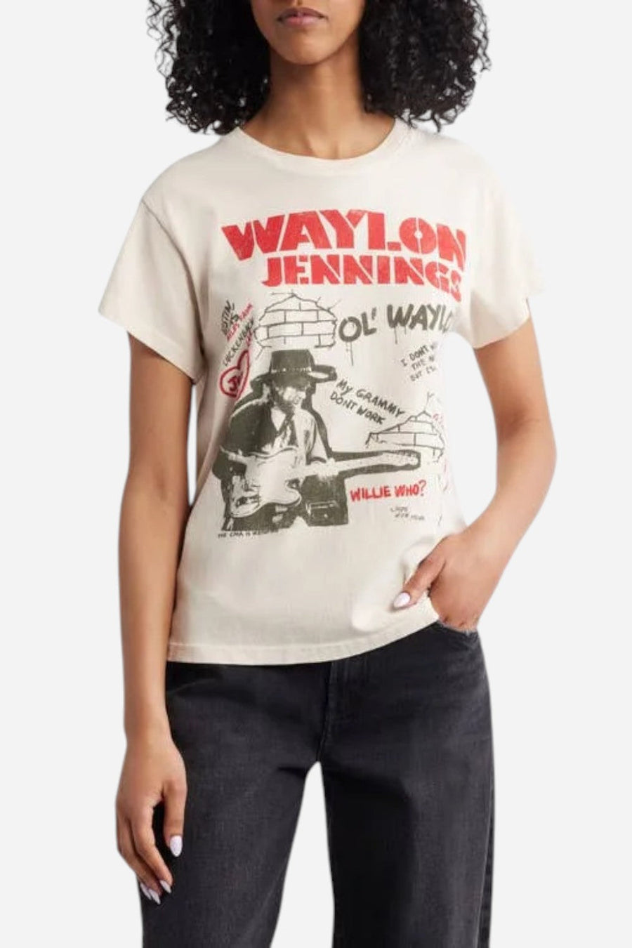 Daydreamer LA Waylon Jennings Ol' Waylon Graphic T-Shirt – front view