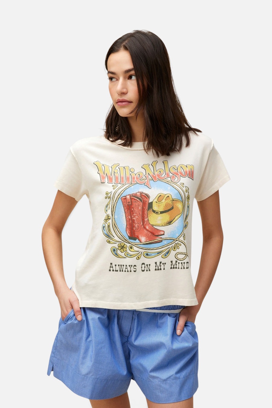 Daydreamer LA Willie Nelson Paisley Reverse Girlfriend Tee – back view