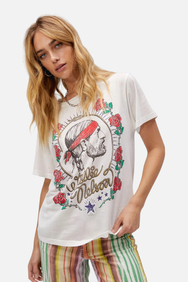 Daydreamer LA Willie Nelson Red Headed Stranger Boyfriend Tee