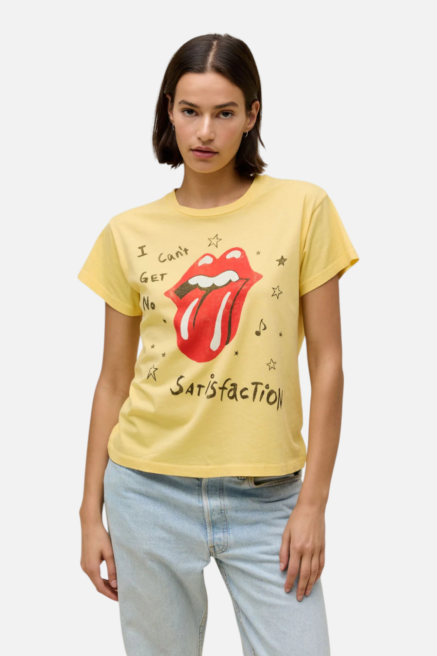 Daydreamer LA Women's Rolling Stones Satisfaction Doodles Solo Tee – on model