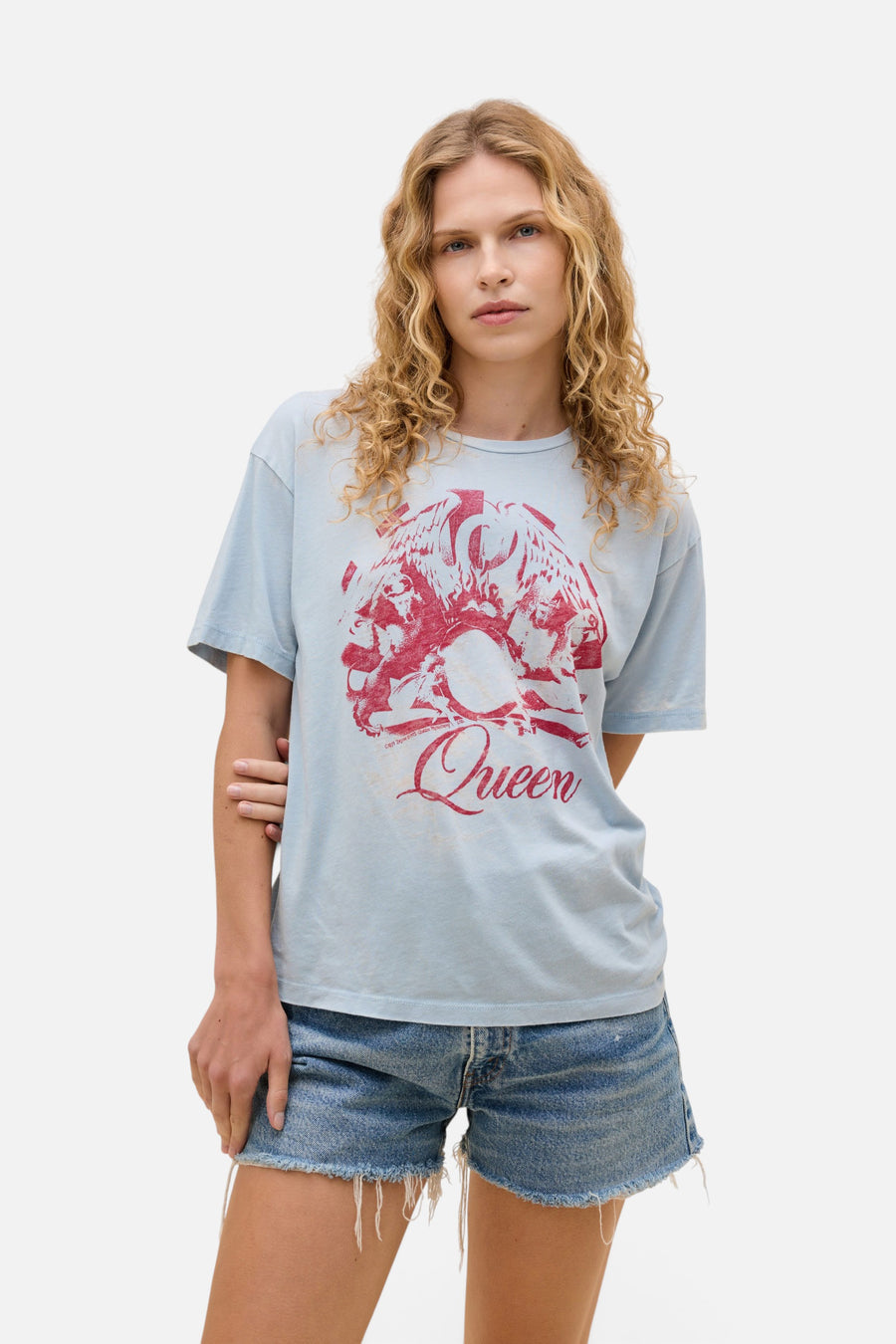 Daydreamer Queen Best Friend Burnout Boyfriend Tee in Powder Blue – alternate