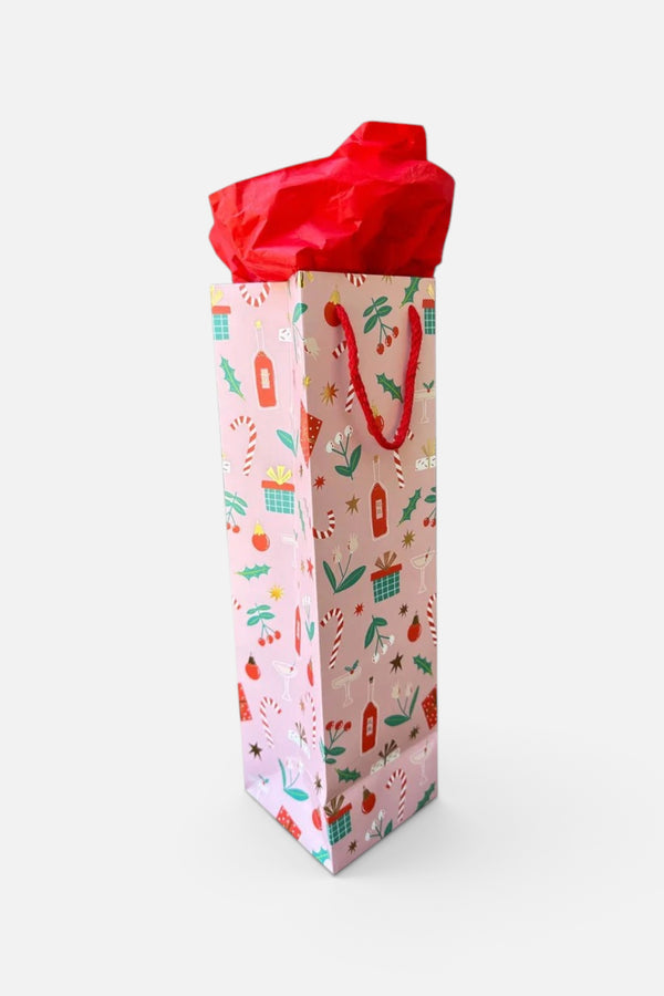 Deck The Halls Wine Gift Bag