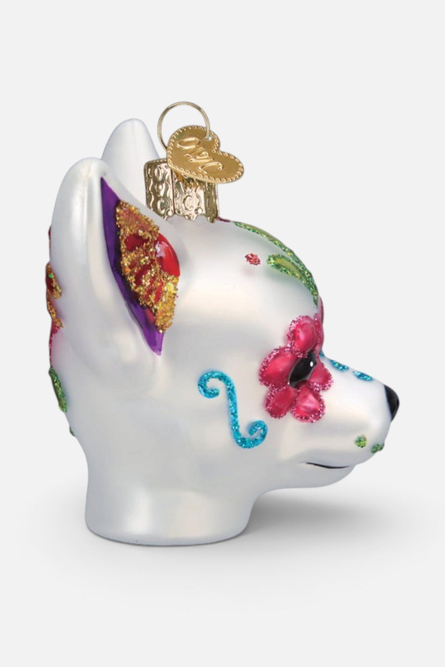 Dia De Los Muertos Dog Ornament – side view
