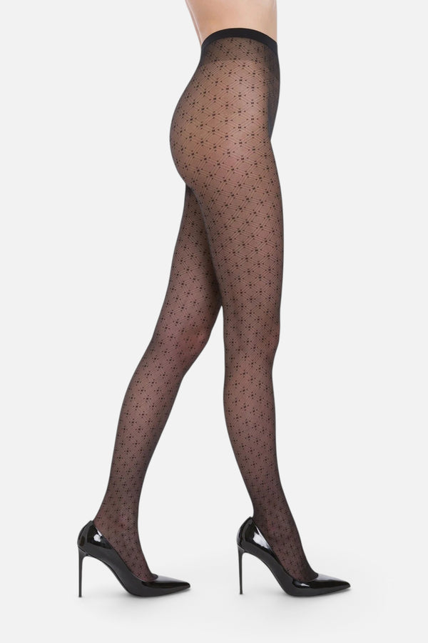 Diamond Net Tights in Black
