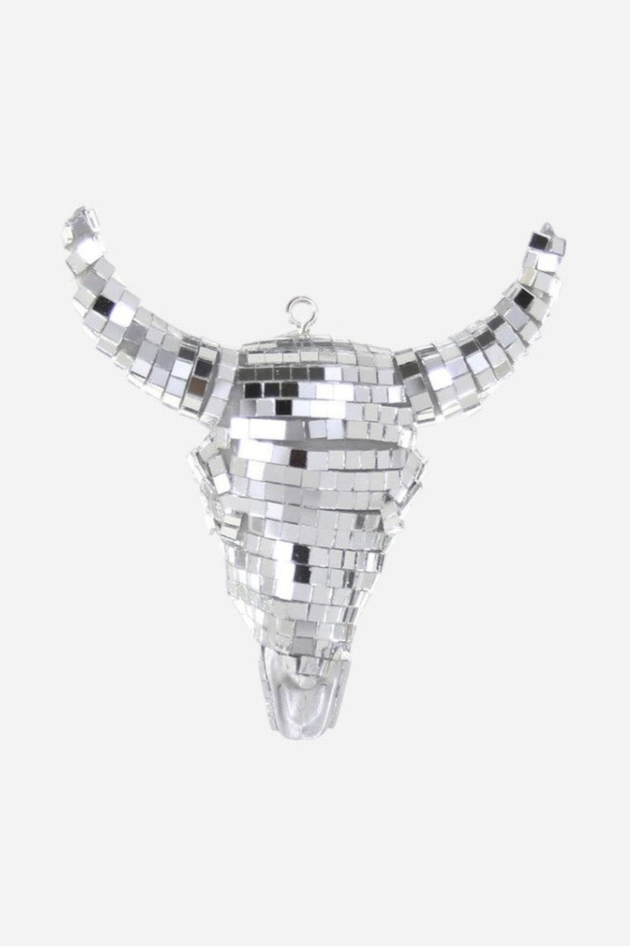 Disco Buffalo Skull Ornament – front view