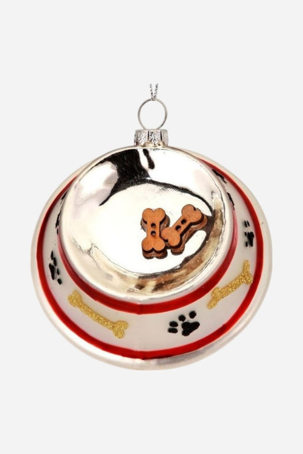 Dog Bowl Glass Ornament