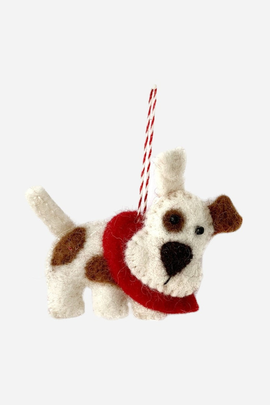 Dog Felt Wool Ornament – three-quarter view