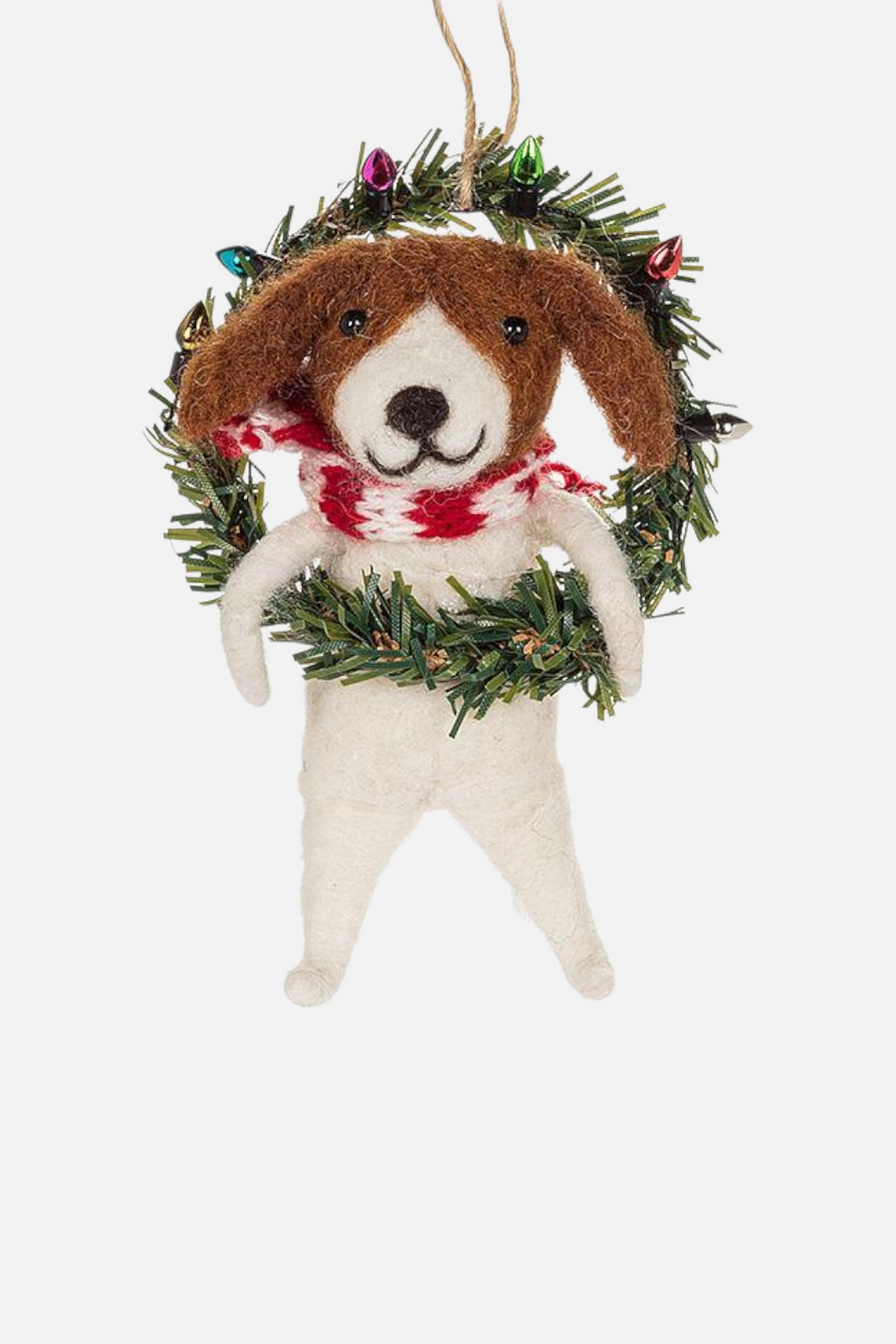 Dog In Wreath Ornament – front view
