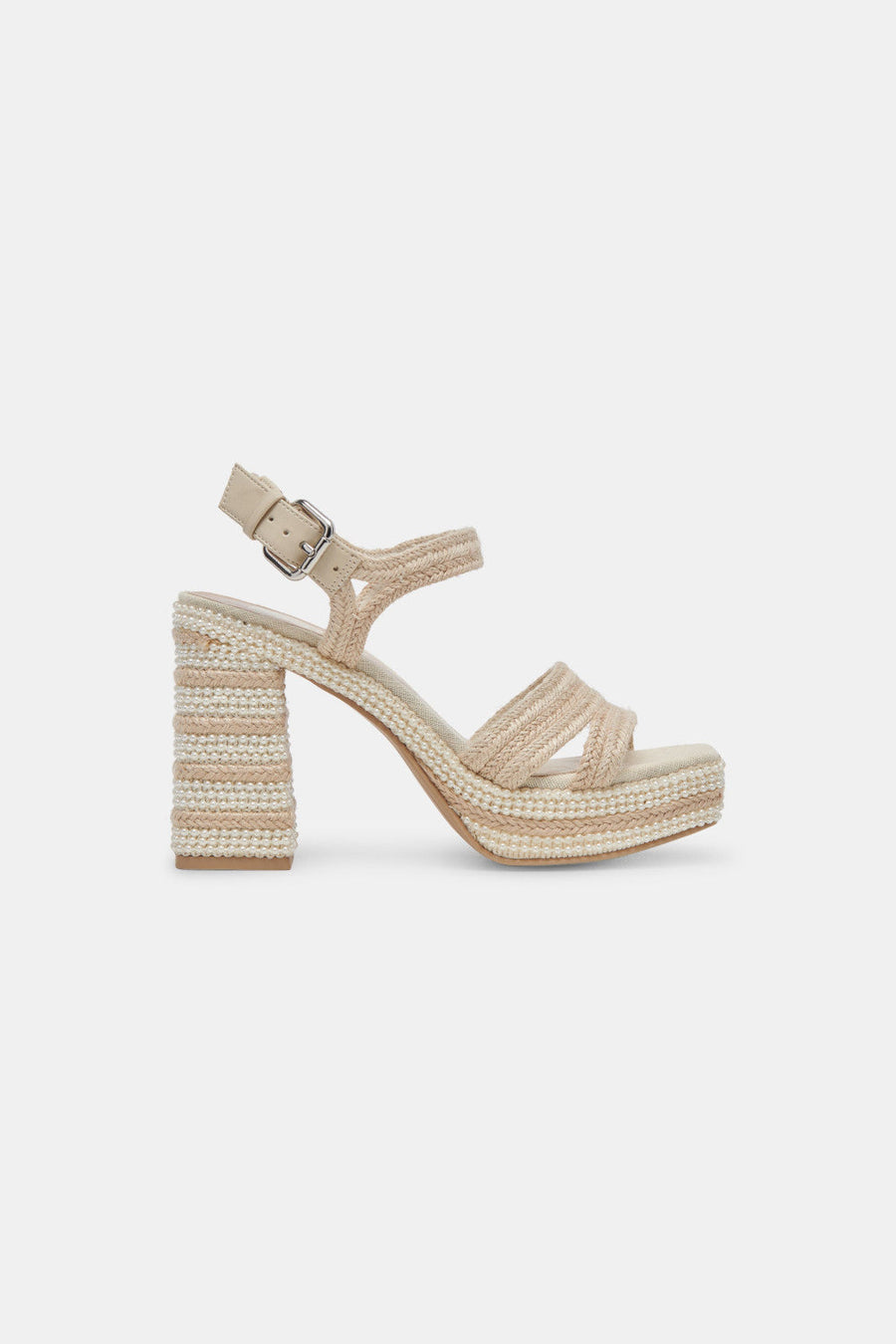 Dolce Vita Anira Pearl Heels in Ivory Pearls – front view