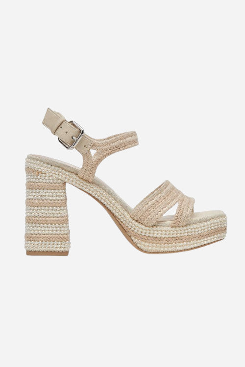 Dolce Vita Anira Pearl Heels in Ivory Pearls – front view