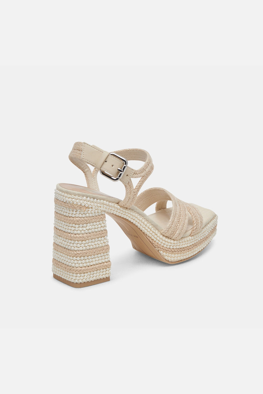 Dolce Vita Anira Pearl Heels in Ivory Pearls – side view