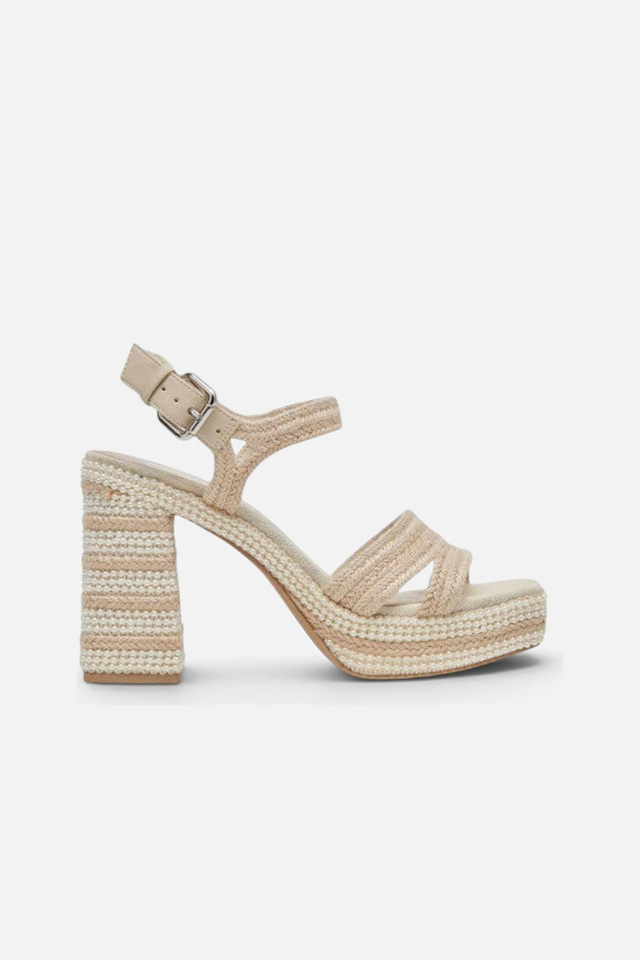 Dolce Vita Anira Pearl Heels in Ivory Pearls – side view