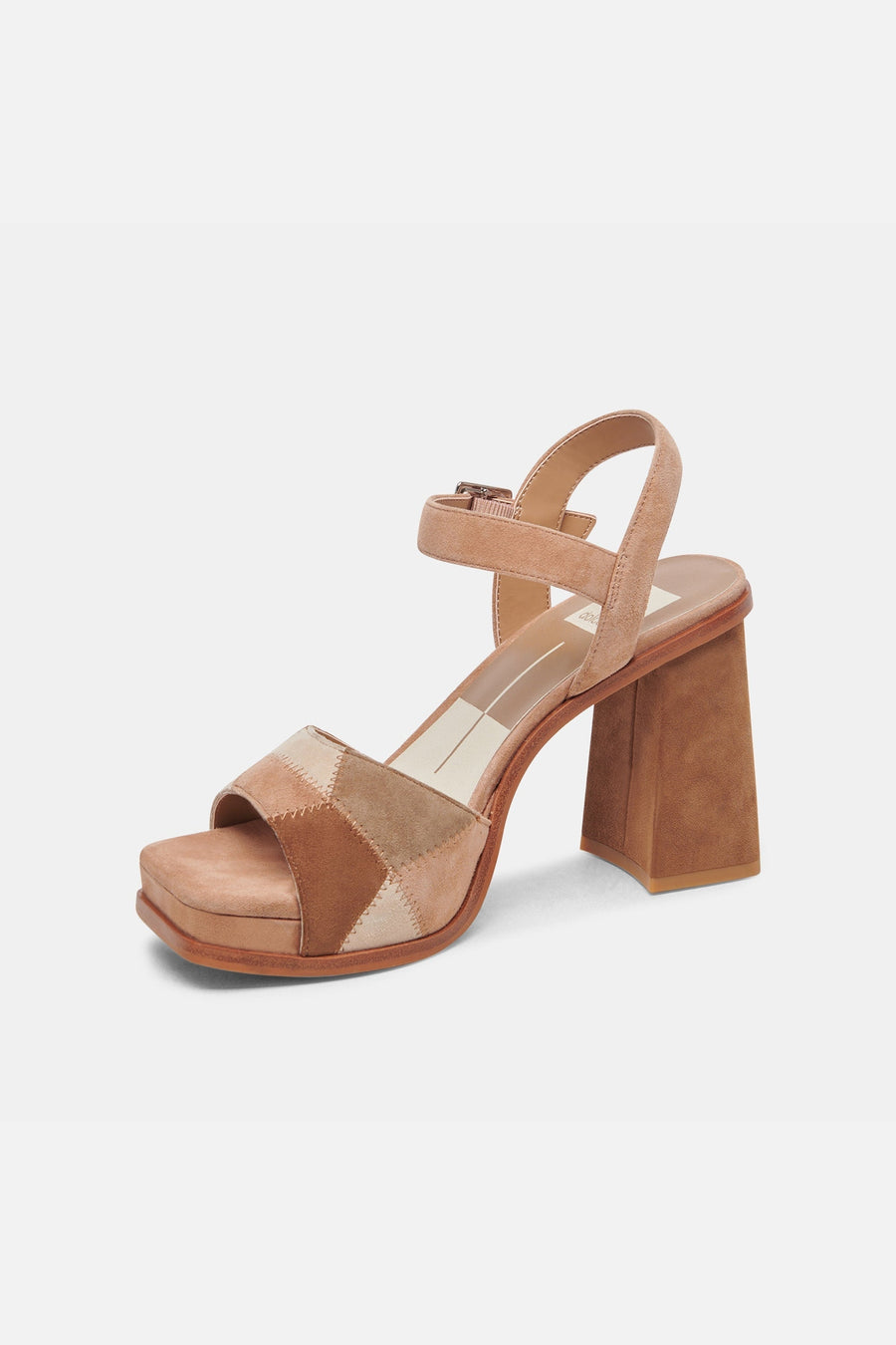 Dolce Vita Aubrey Heels in Brown Multi Suede – detail