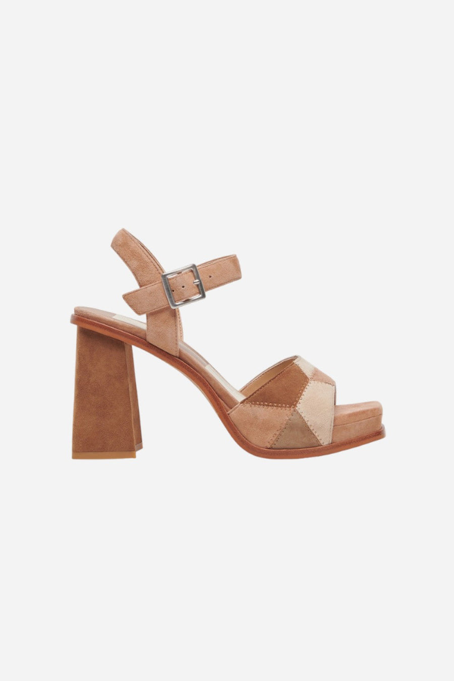 Dolce Vita Aubrey Heels in Brown Multi Suede – front view