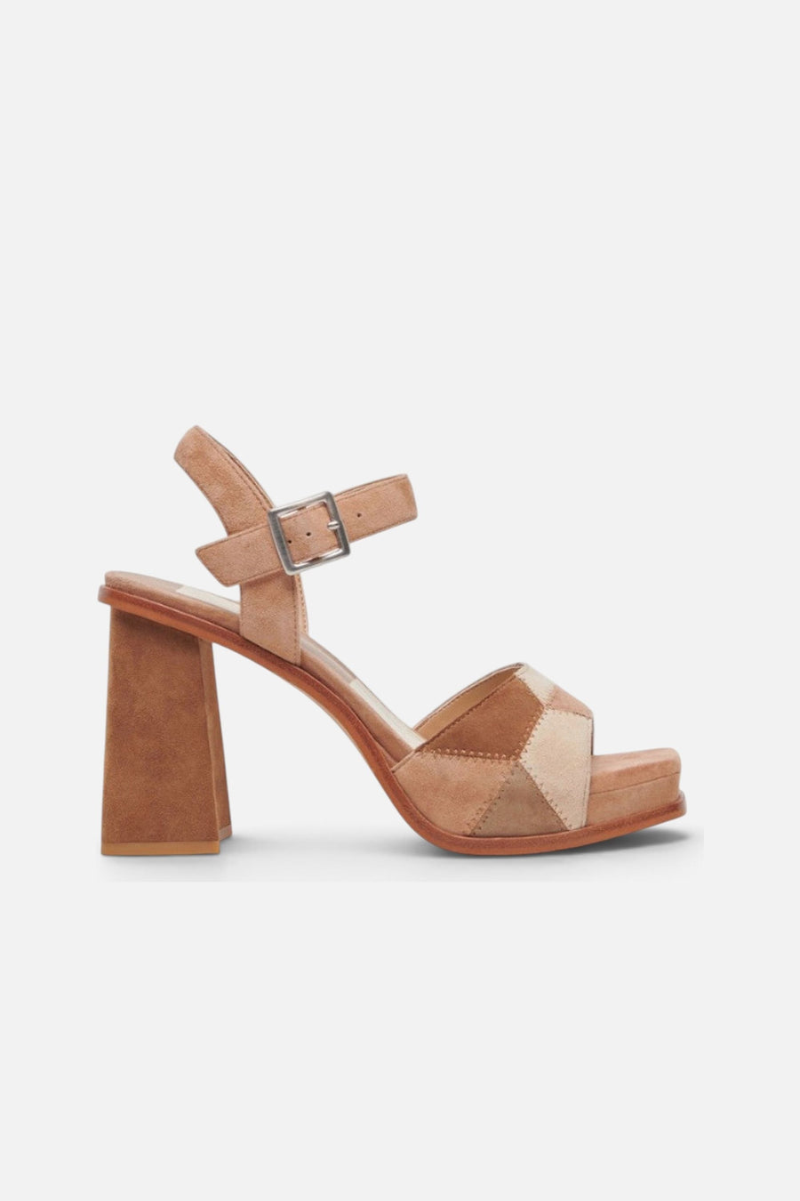 Dolce Vita Aubrey Heels in Brown Multi Suede – side view
