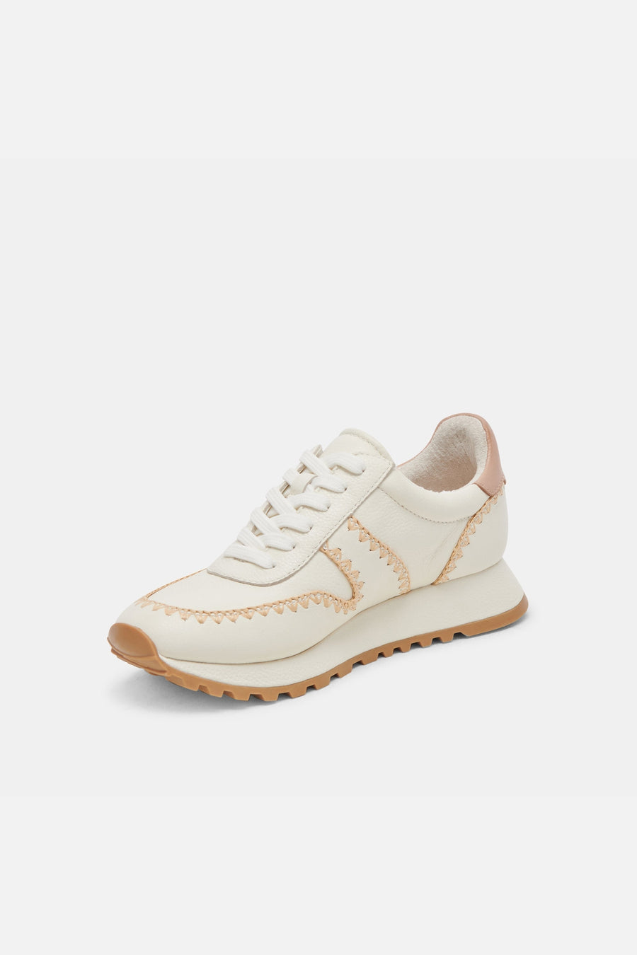 Dolce Vita Ayita Sneakers in White Leather – flat lay