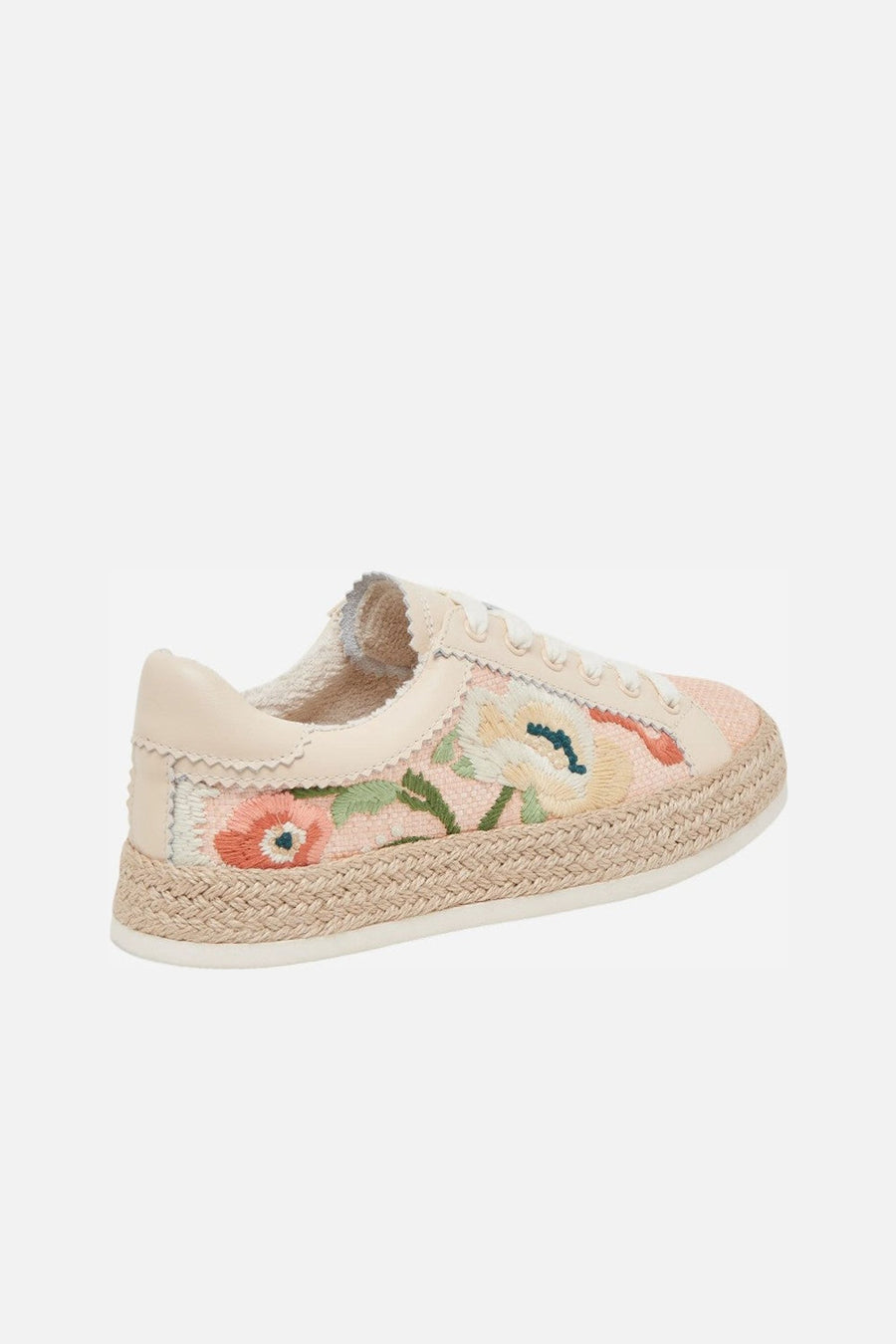 Dolce Vita Azalia Sneakers in Pink Floral Raffia – side view