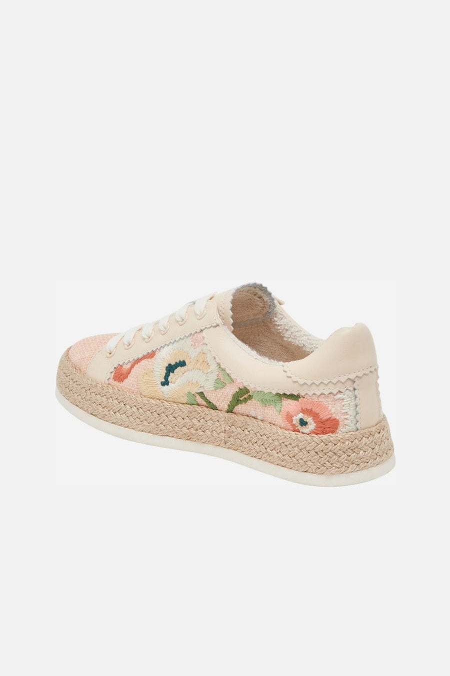 Dolce Vita Azalia Sneakers in Pink Floral Raffia – side view