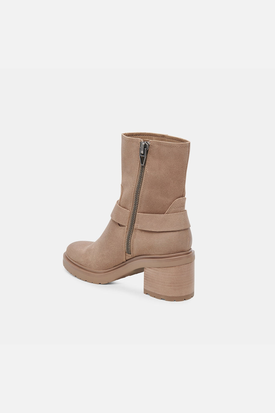 Dolce Vita Camros Boots in Truffle Suede – flat lay