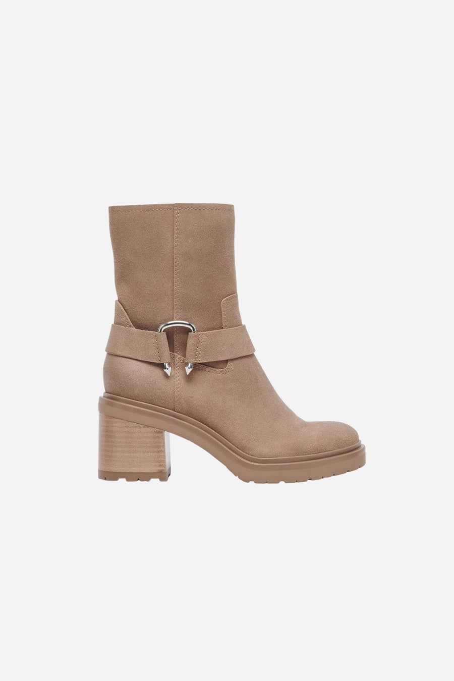 Dolce Vita Camros Boots in Truffle Suede – front view
