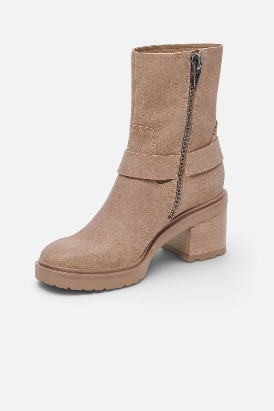 Dolce Vita Camros Boots in Truffle Suede – side view