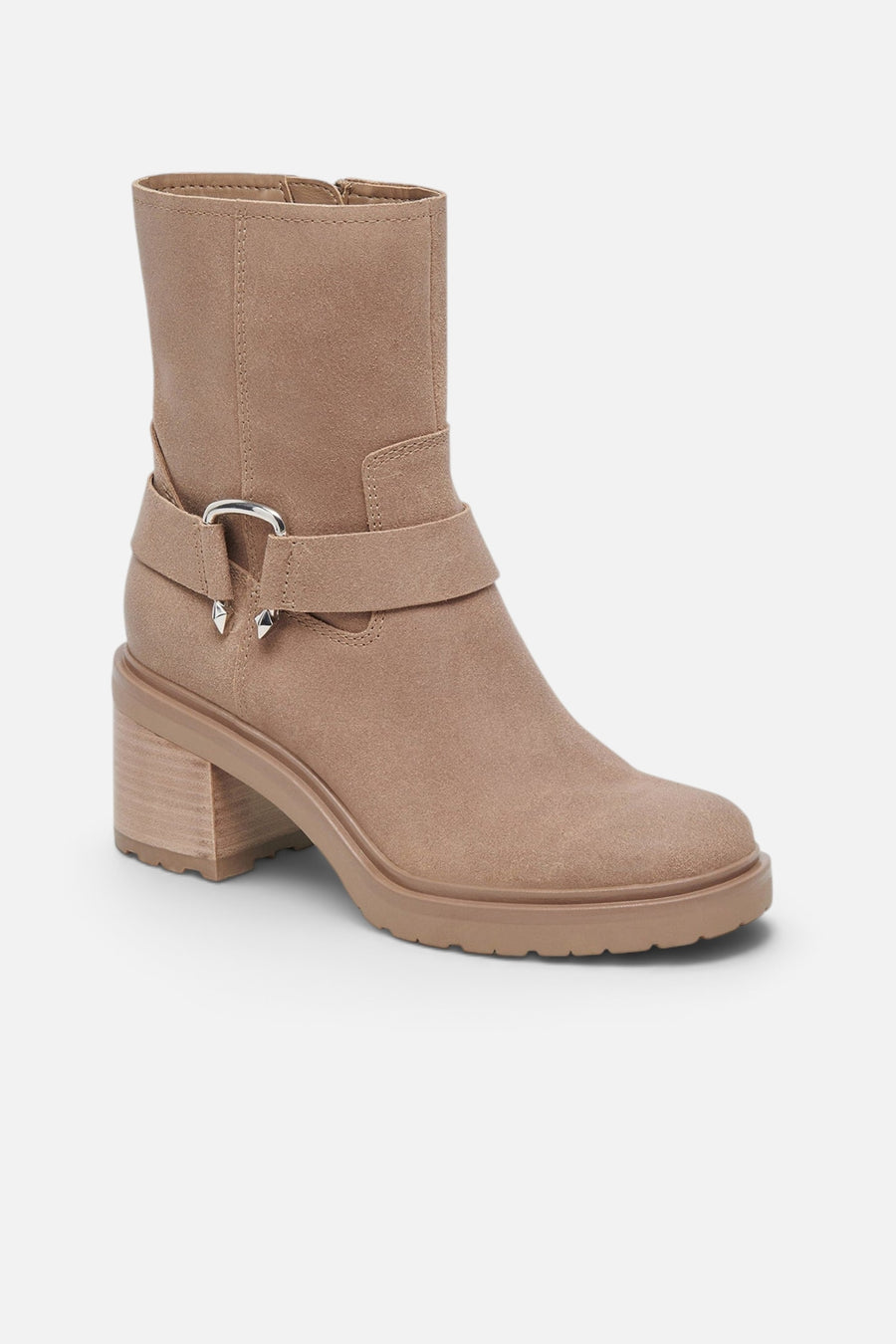 Dolce Vita Camros Boots in Truffle Suede – side view