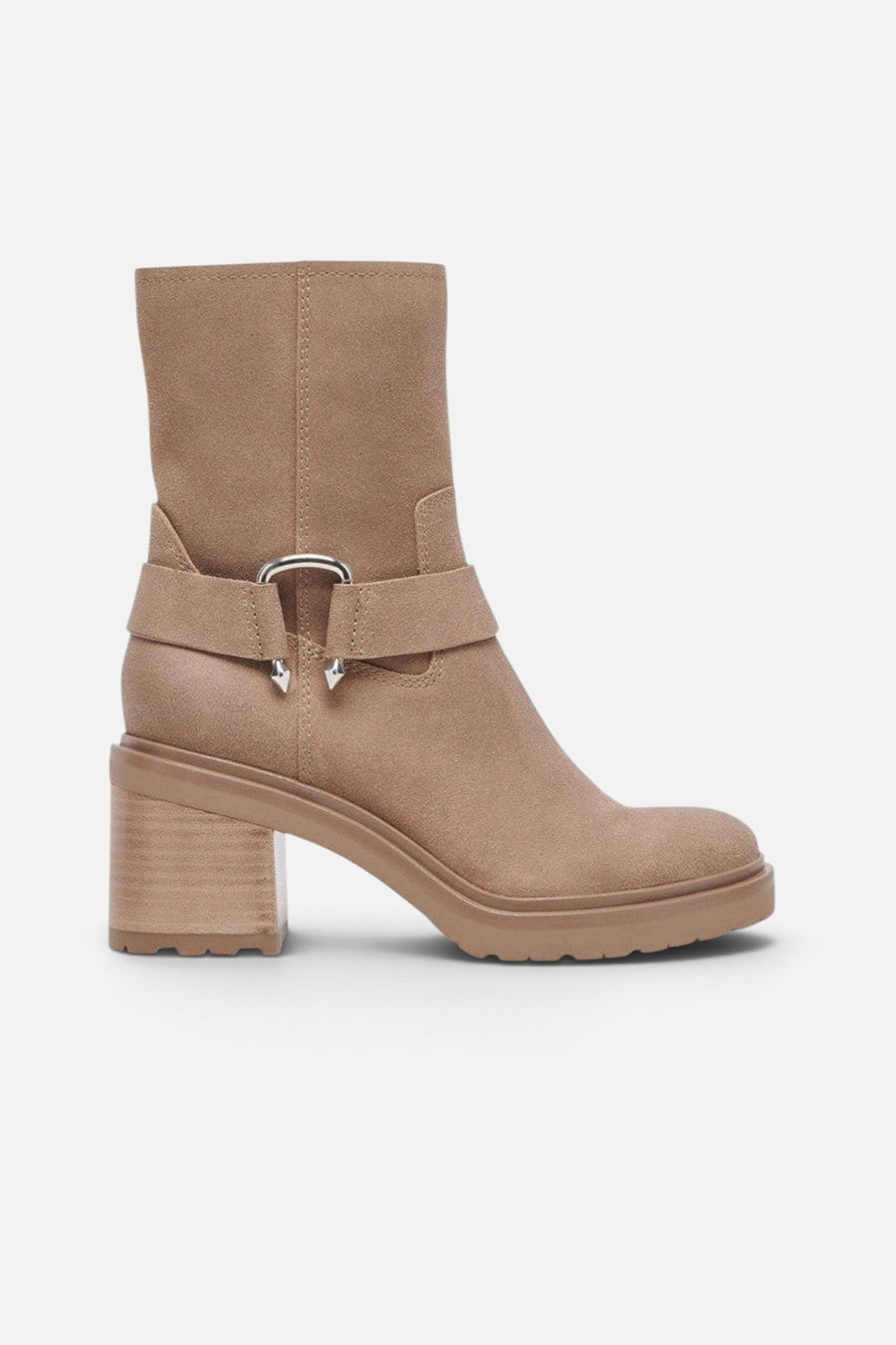 Dolce Vita Camros Boots in Truffle Suede – side view