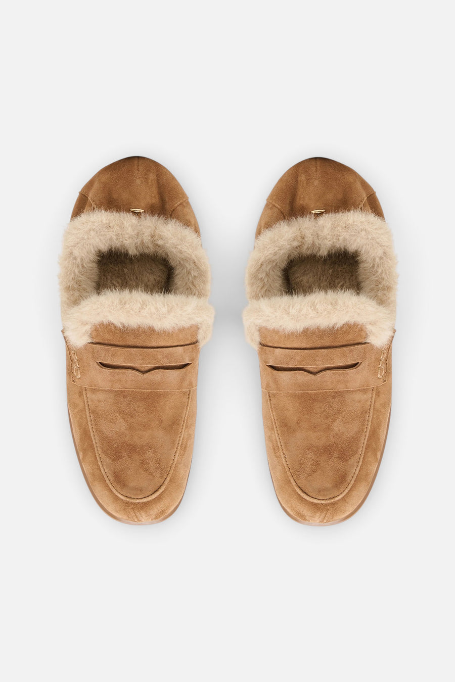 Dolce Vita Cloey Plush Loafers in Light Brown Suede – side view